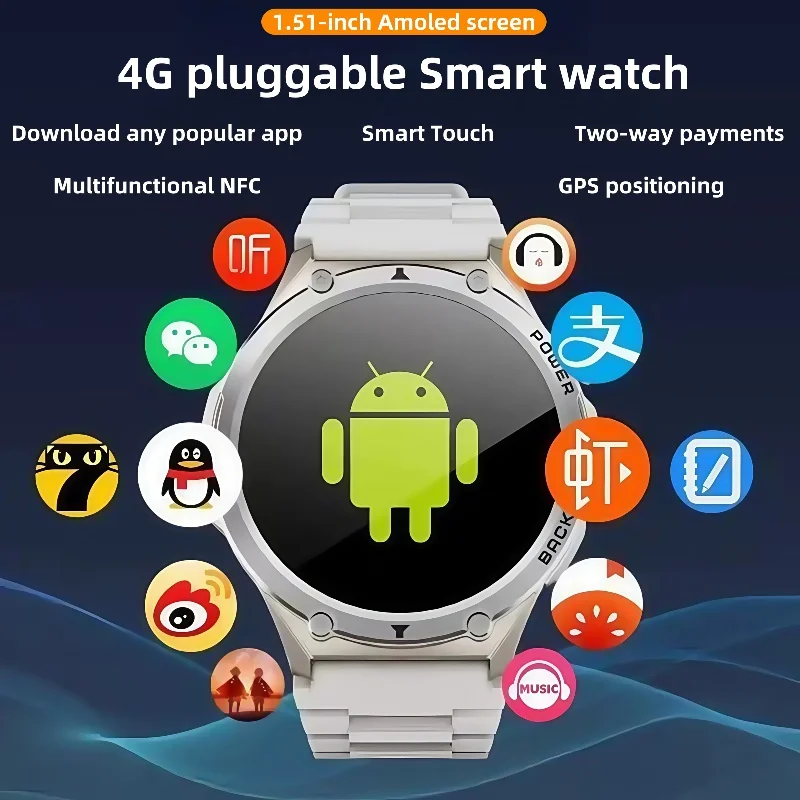 

GoldenSpike H12 Смарт-часы 4G 5G LTE Android Смарт-часы с разрешением 1,6 дюйма Amoled 720*720 HD Синий свет Положение GPS WIFI