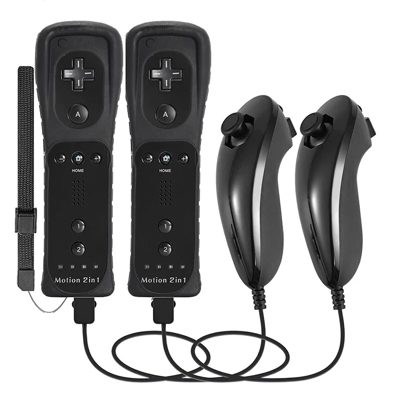 Joystick 2 en 1 para consola Nintendo Wii/Wii U, juego de controladores de juego, mando inalámbrico con Motion Plus y funda de silicona