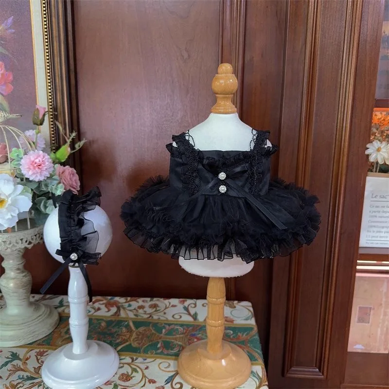 20cm cotton doll clothes 10cm doll dress, sexy slip black dress free shipping