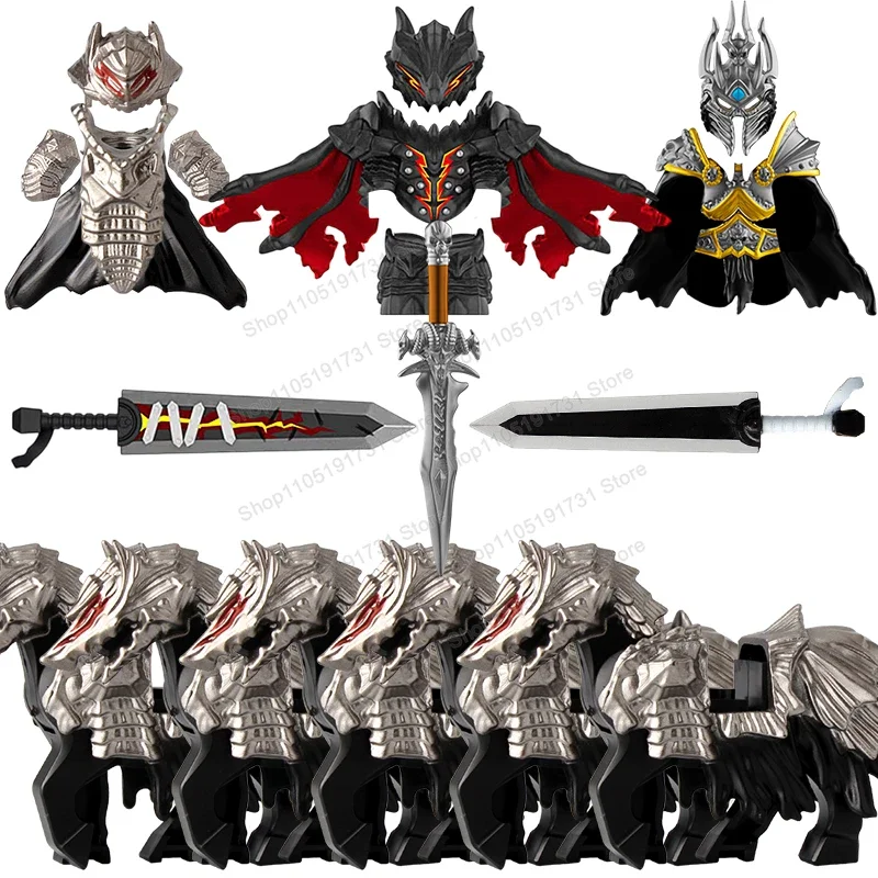 Blocs de construction de la série de jeu Black Lich King, armure chevaliers, briques, Collection de figurines d'action, cadeau de Festival pour jouets de noël