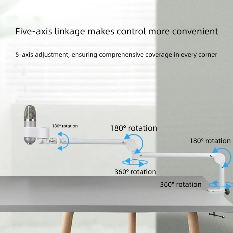 Multiple Configuration Sound Boom Arm without Vibration Quiet Operation