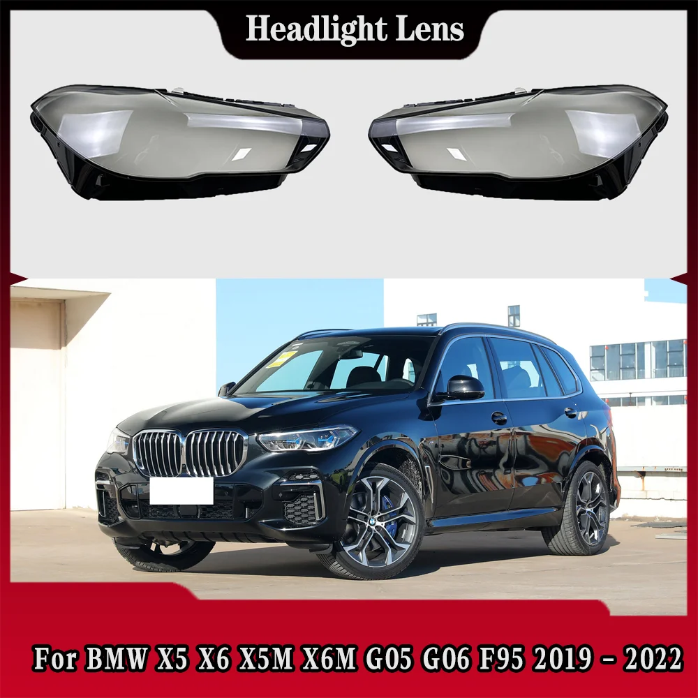 

For BMW X5 X6 X5M X6M G05 G06 F95 2019 2020 2021 2022 Car Headlight Shell Transparent Lampshade Headlamp Cover Lens Plexiglass