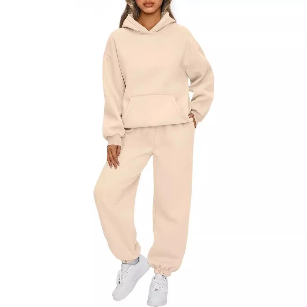 Europe and the United States foreign trade autumn and winter new women's two-piece casual hoodie sportswear pants suit