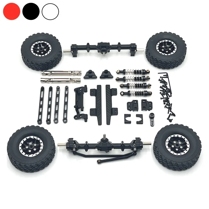 MN82 Metal Front and Rear Portal Axle Chassis Link Rod Pull Rod Mount Shock Absorber Tire Side Pedal 1/12 RC Car Upgrade Parts