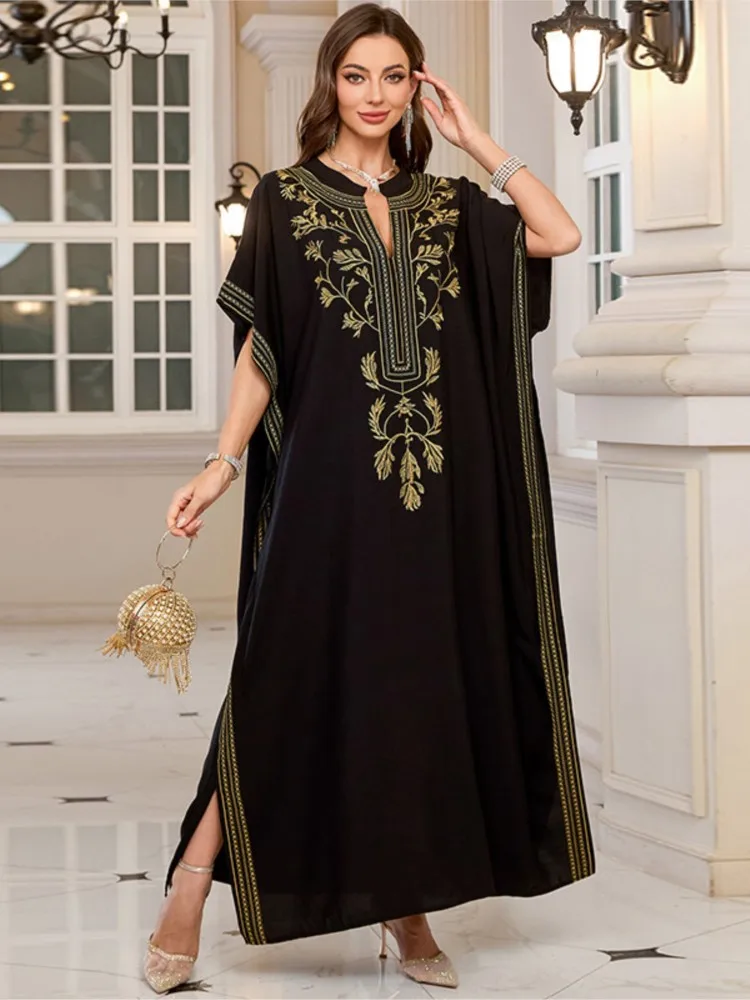 Letnie narzutki damskie na strój kąpielowy z rękawem 3/4, szlafroki, stroje kąpielowe, nowe haftowane sukienki maxi na wakacje na plaży, narzutki 2026