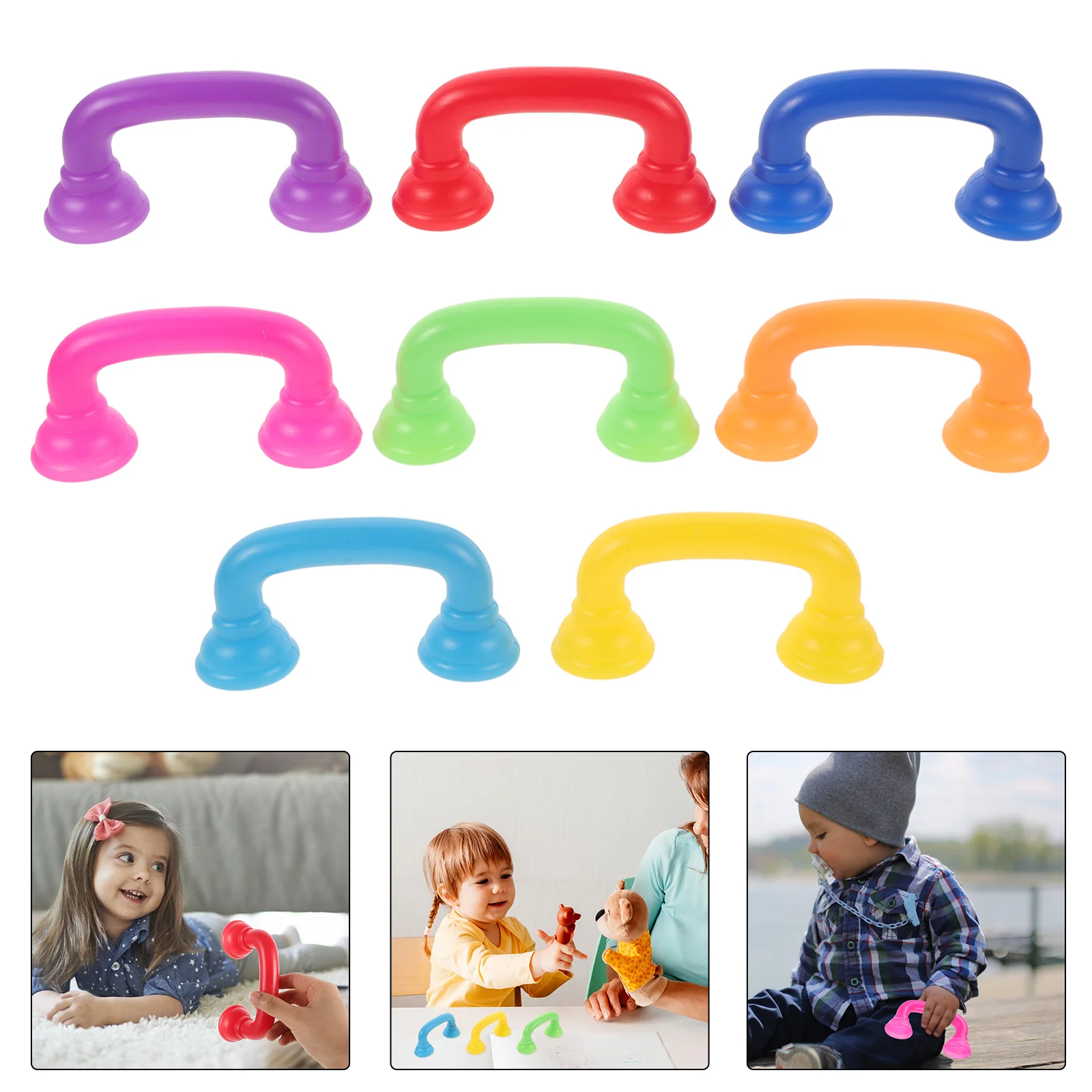 Récepteur de téléphone jouet en plastique, 8 pièces, murmure, décor de téléphone, couleurs vives, robuste, jeu pour enfants, éducation Montessori, lecture pour tout-petits