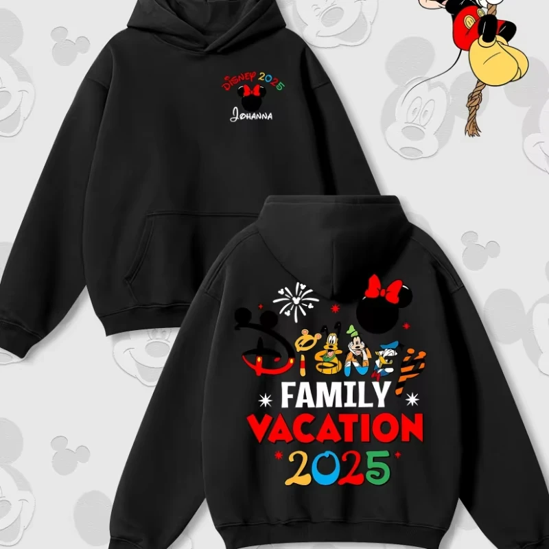 

Disney Cartoon Print Autumn and Winter Hooded Sweater Crew Neck Long-sleeved Hoodie Loose Casual Style Suitable for Men Women