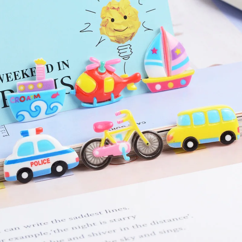 10pcs Kawaii Cars Boats Bikes Flatback Doll House Decoration Scrapbook Charms for Jewelry Cabochon Decor Resin Parts