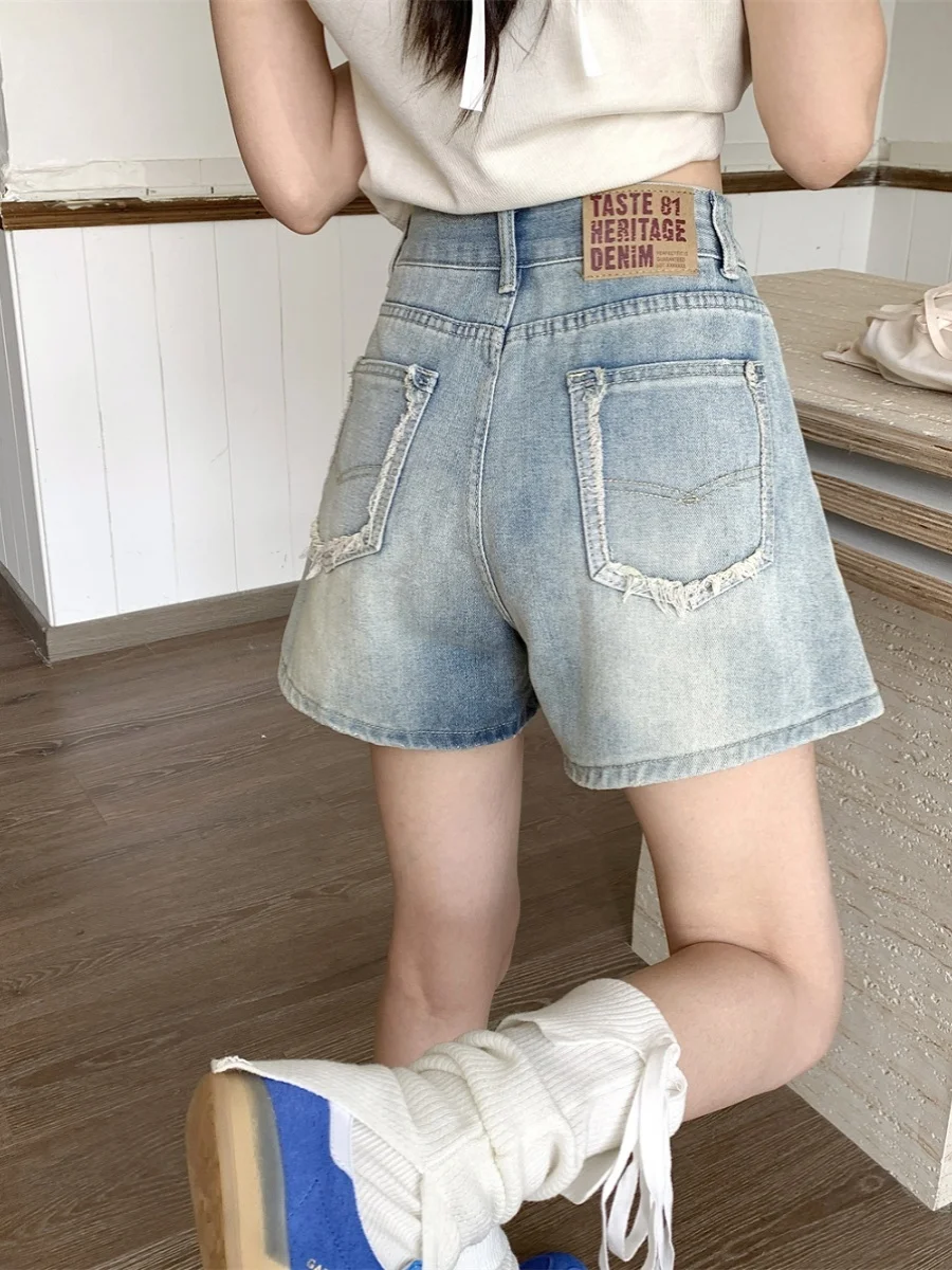 

Женские летние джинсы с высокой талией, прямые, синие, больших размеров, свободные, широкие штанины, повседневные, из денима, утягивающие, новые