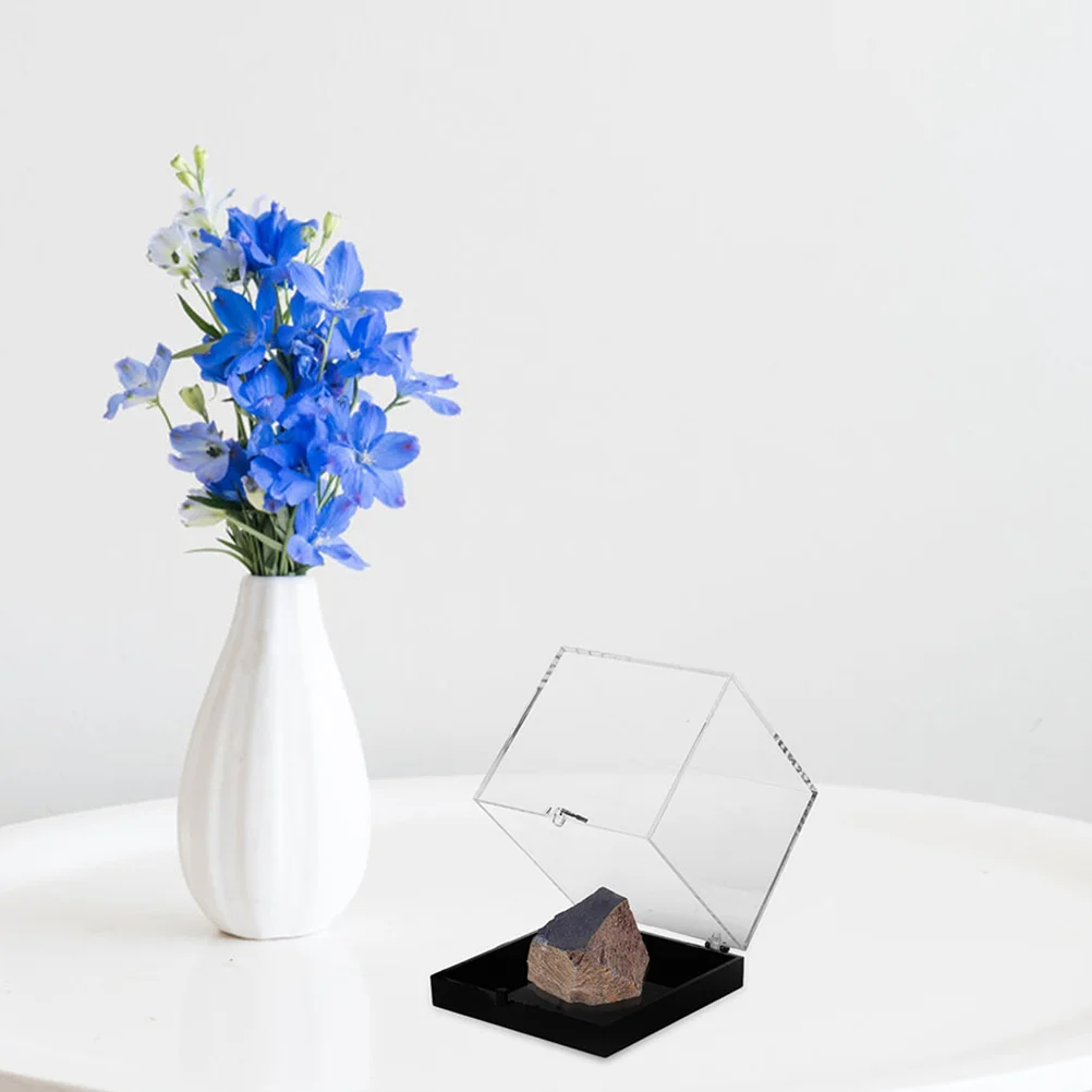 

Ore Display Box Shoe Shelves Clear Sandals Plastic Specimen Holder Container Transparent Case Rock Stand Rough Stone Mineral