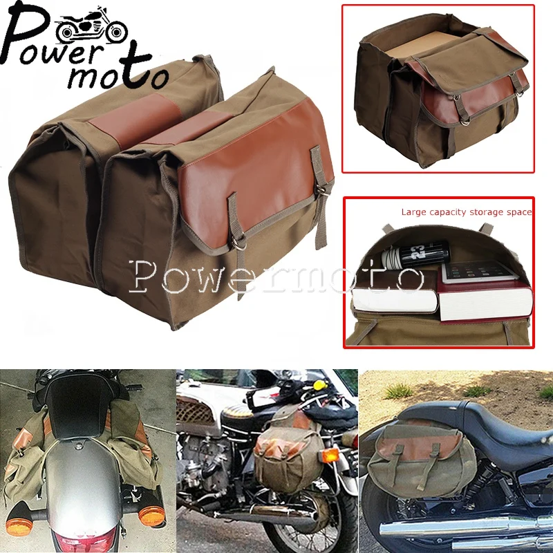 

Universal Motorcycle Storage Saddlebag Large Capacity Rear Seat Side Carrier Bag For Harley Sportster Honda Shadow Suzuki DR650