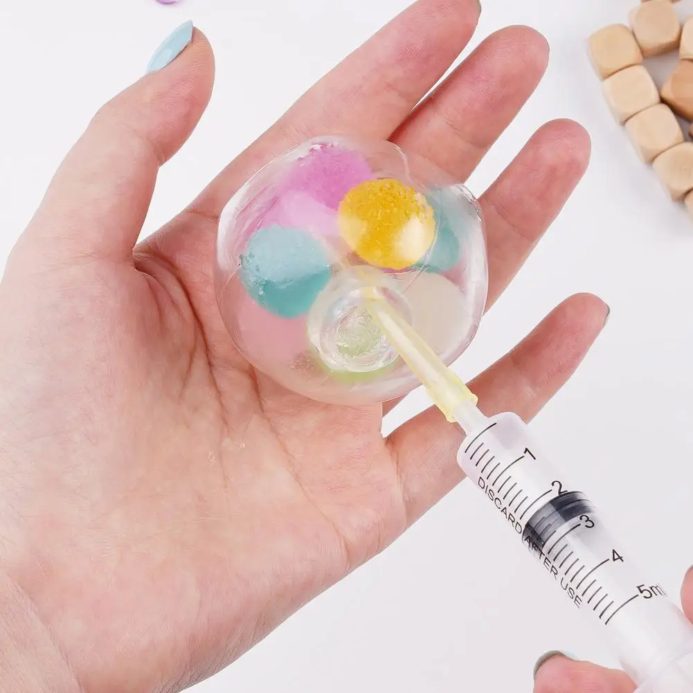 DIY Sensory Squeeze Ball Making Kit Fidget Stress Relief Toy Craft Set with Metal Expander Tool Color Fillers for Handmade