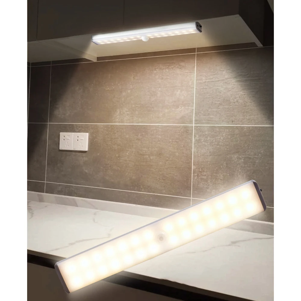 Automatic Household Human Body Intelligent Sensor Light Super Bright Cabinet Light for Corridor Drawer,White