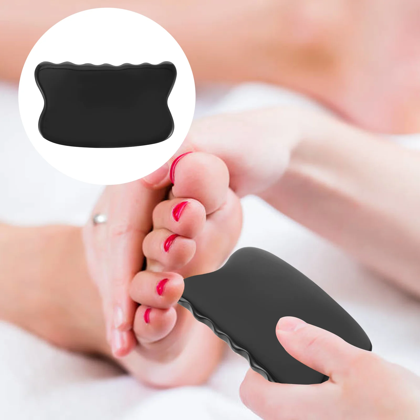 

Guasha Scraping Massage Tool Horn Board Massager Body Tools Face Black Natural Buffalo