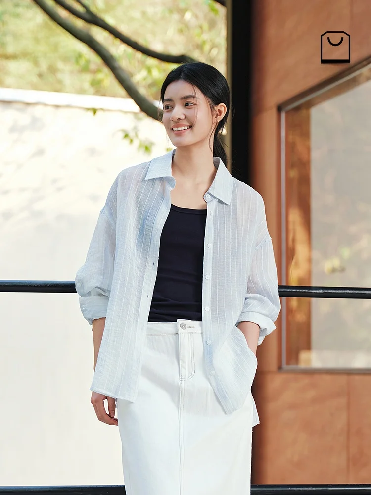 

Semir Long Sve irt Women's Oversize Waist-Cinched Mid-Length Summer New Sle Sweet Sle Casual Faion Top