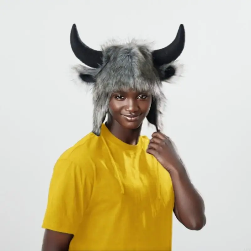 Popolare cappello in corno toro cappello paraorecchie per feste cosplay accessori per costumi Halloween