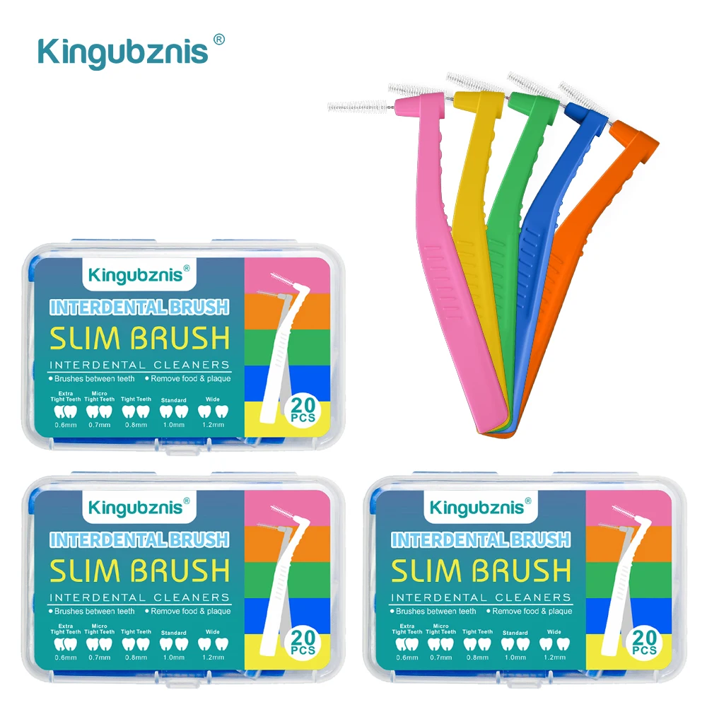 60 unidades de cepillo Interdental de ortodoncia para herramientas de limpieza de dientes, cepillos dentales Inter, cerdas Ultra suaves de 0,6mm-1,5mm