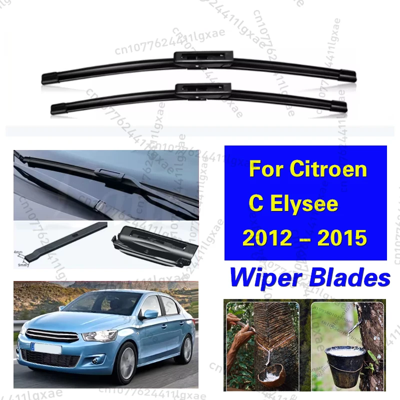 

Car Front Wiper Blades For Citroen C Elysee 2012 - 2015 Windshield Windscreen Clean Naturl Rubber Car Wipers Accessories 24"+16"