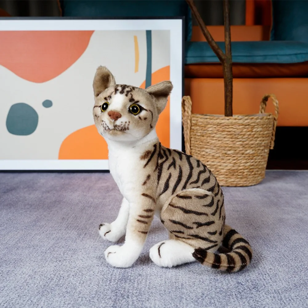 

Big Eyes Lying Down Cat Plush Toy Fluffy Stuffed Cute Animal Plush Doll Tabby Cat 20/25/35cm Siamese Cat Pillow Kids Gift