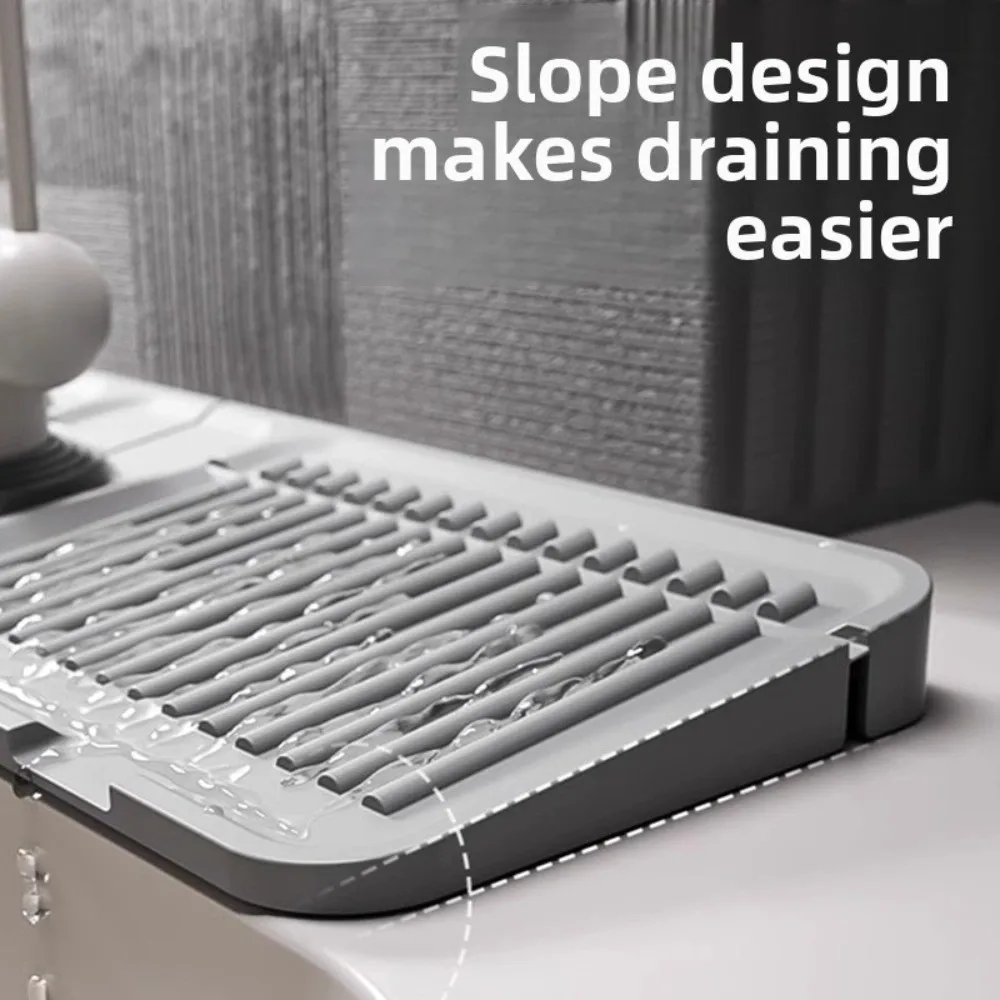 Tapete de drenagem de torneira durável, 38*12cm, silicone, borda elevada, pia de cozinha, proteção contra respingos, fácil limpeza, antiderrapante, almofada de drenagem de banheiro