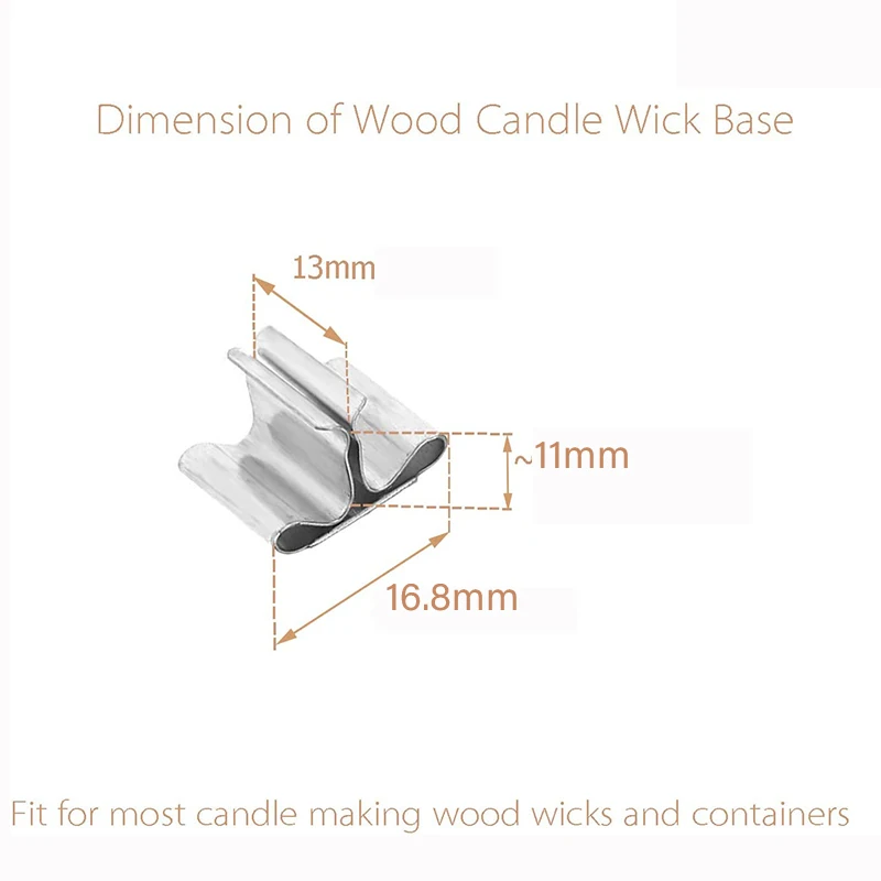 Wood Candle Wicks Base Clip Iron DIY Making Materials Holder Stand 16.8*13*11mm