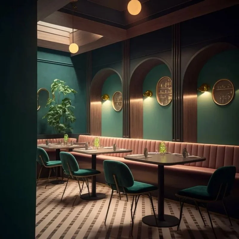 custom.Private Customization Luxury Western Restaurant Steak Canteen Leather Sofa Booth Seating Dining Table Set Commercial Furn
