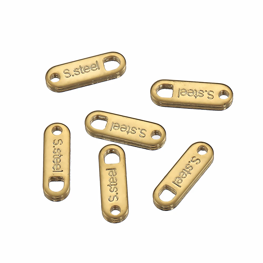 50pcs Stainless Steel End Charms Pendants Connector Gold Color Chain Extension Tail Charm for Jewelry Making DIY Wholesale