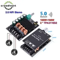 2*100W Bluetooth 5.0 TPA3116D2 Audio Power Amplifier Stereo HiFi Class D Digital TPA3116 Home Theater AUX Mini Music AMP