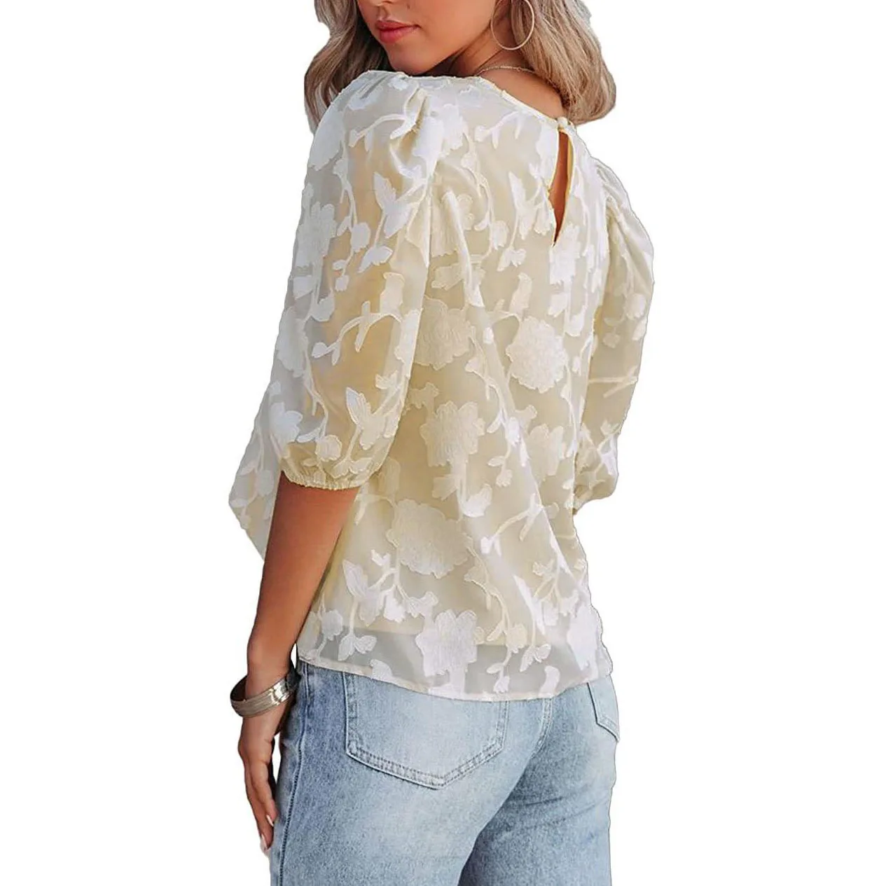 Printing Bohemian Chiffon Chic O-Neck Short Sleeve Loose Women\'s Blouse Shirt Fashion Female Clothing Tops 2024