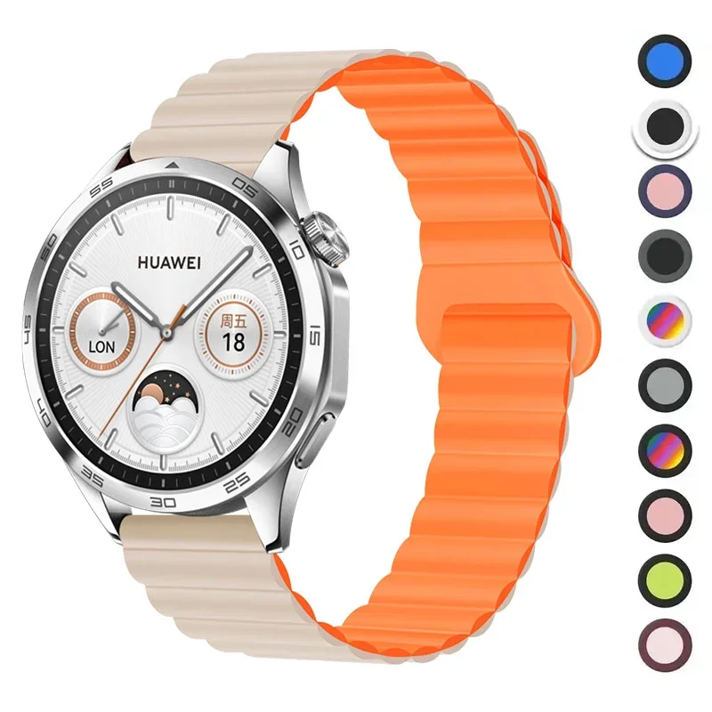 

Magnetic Loop For Samsung Galaxy watch 7/6/5 pro/4/Classic/active2 20mm 22mm band Silicone link bracelet huawei GT 5-4-3-2 strap