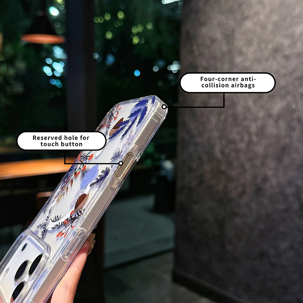 Bright-faced stamen magnetic mobile phone protective case is suitable for iPhone17/16/15/14/13/12 double-layer printing process.