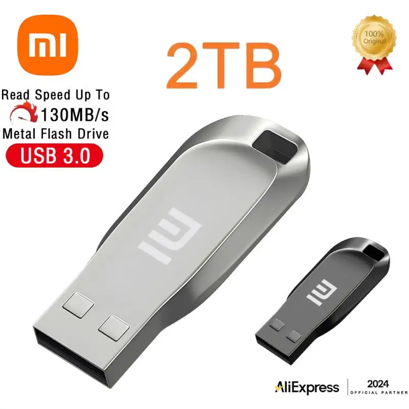 XIAOMI 2TB Metal U Disk 2 IN 1 OTG 1024GB 64GB Flash Drive USB 3.0 512gb 1TB Pen Drives Memory Stick Type C Adapter Gifts New