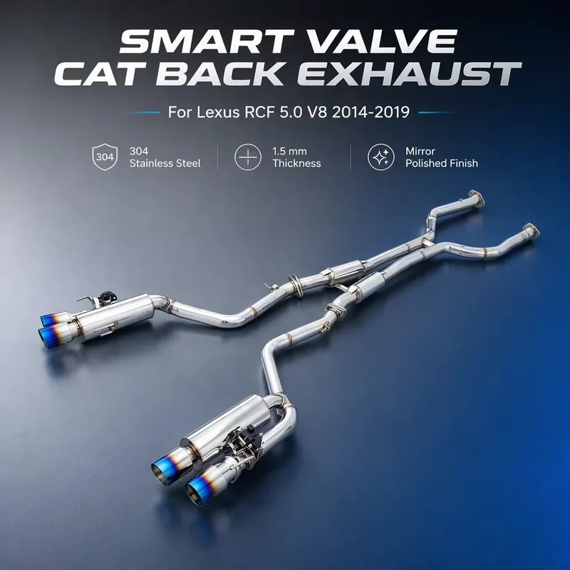 Perfectly Customized Smart Valve Performance Cat Back Exhaust Muffler Specifically Designed for Lexus RCF 5.0 V8 2014-2019