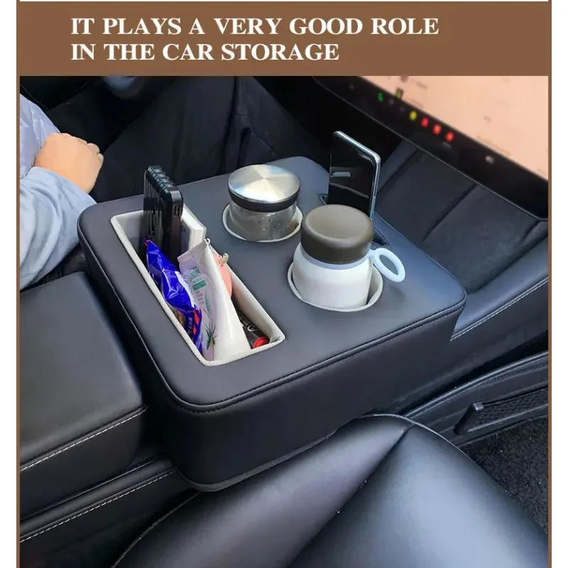 Universal Car Rear Cup Holder Sofa Storage Tray Boat Seat Storage Box Multifunctional Storage Box Waterproof Leather Cup Holder
