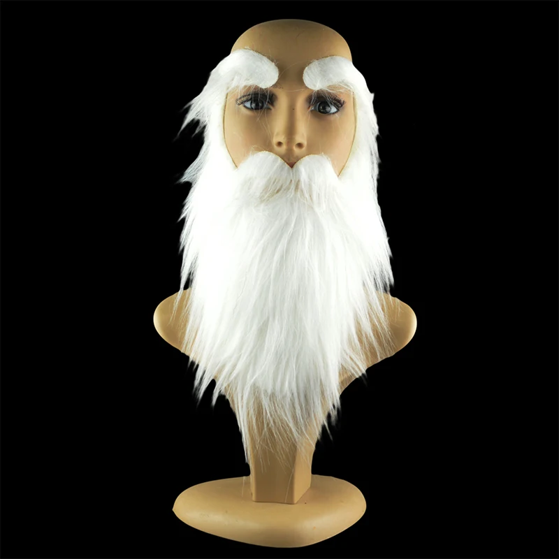 Party Performance Props Santa Claus White Beard White Eyebrows Set Hallowee