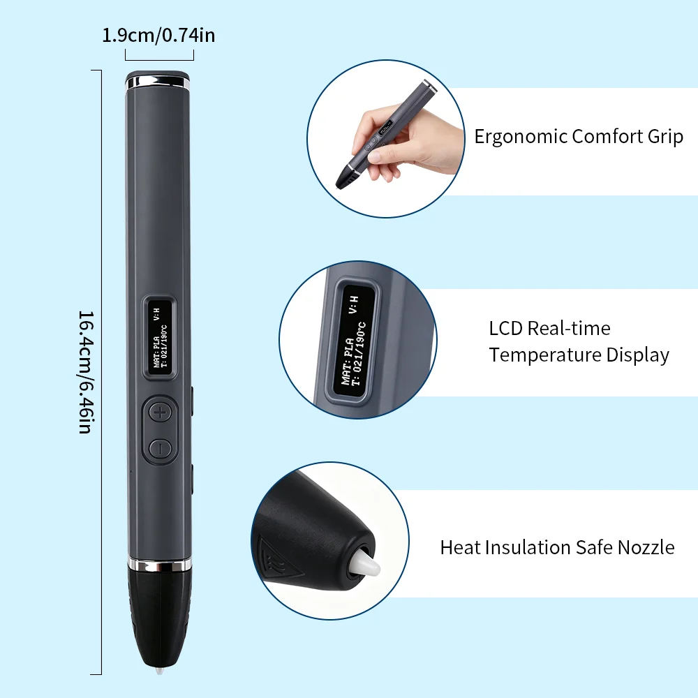 Kids Drawing Printing Pen Professional 3D Printing Pens Competition Level OLED Display With PLA Filament Children Christmas Gift