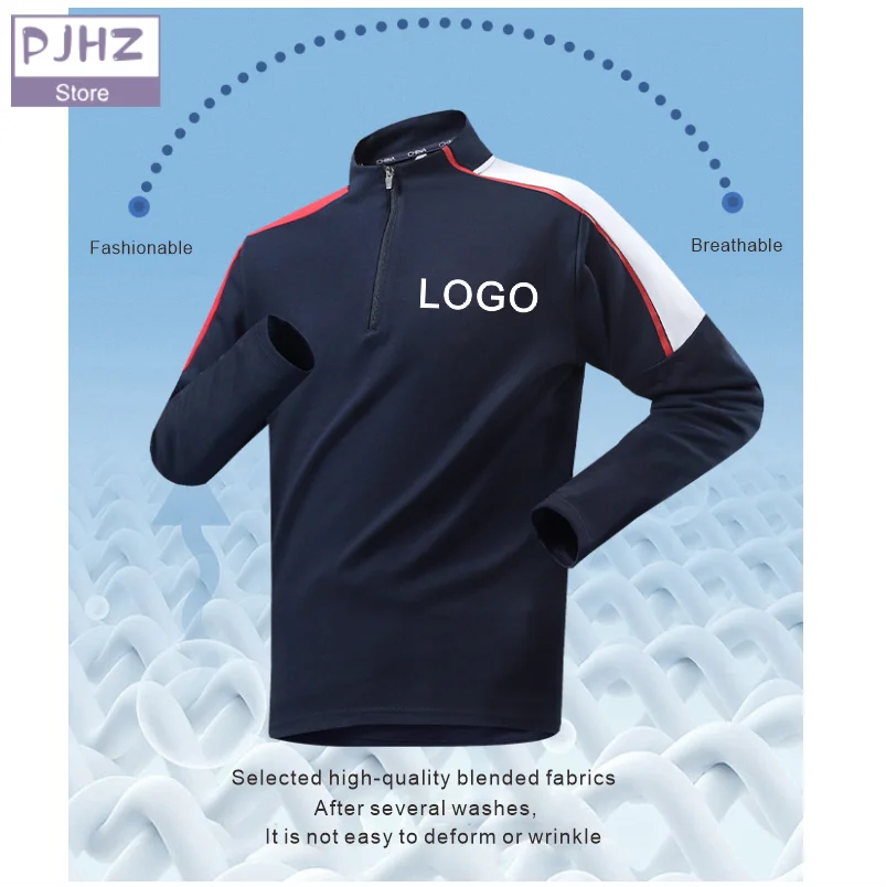 Half-zip Stand Collar Sports Sweatshirt Jacket Training Wear Games Jerseys Soccer Long-Sleeved Sportswear Customized Logo