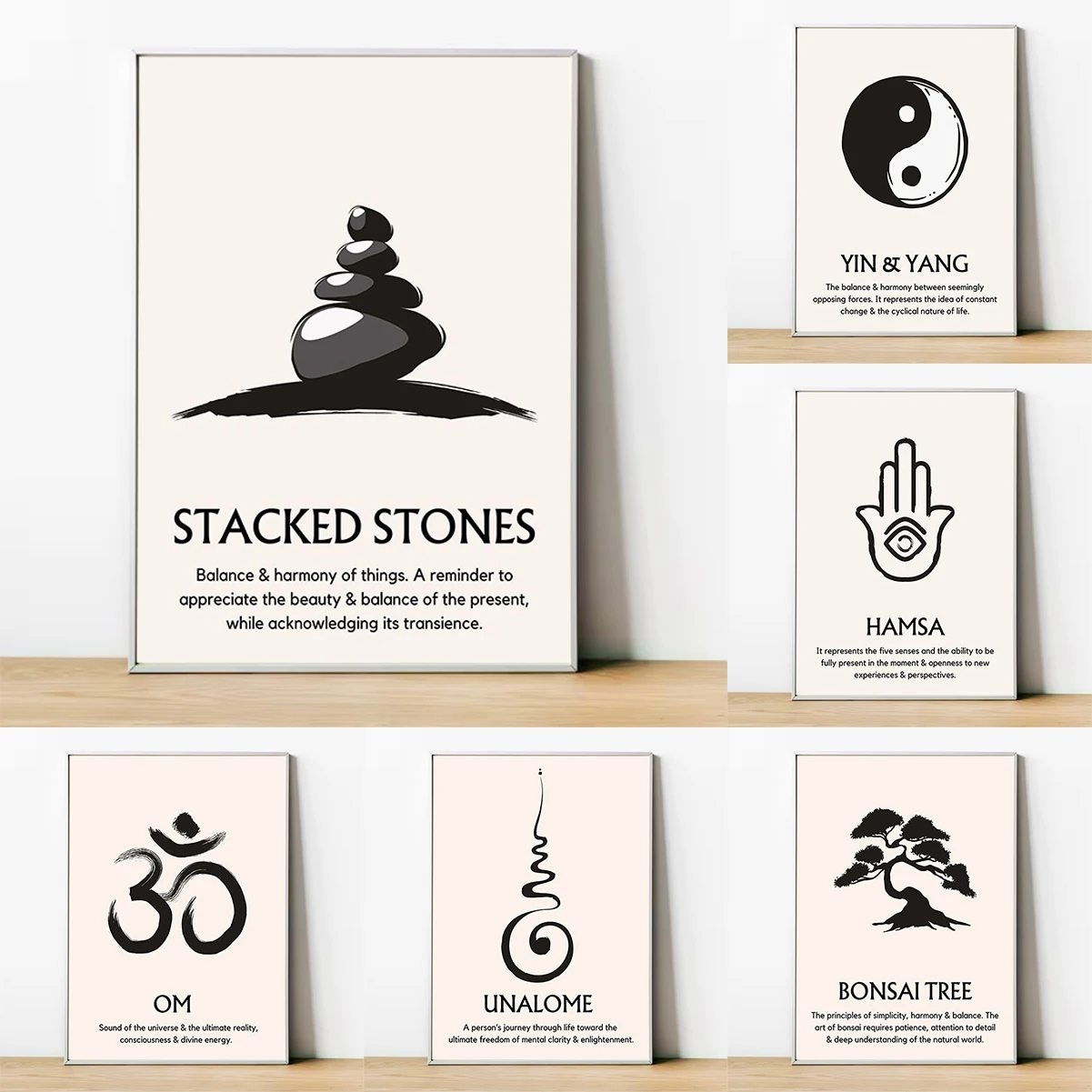 

Abstract Lotus Zen Symbols Meditation Spiritual Poster Decorative Wall Sheets Living Room Decor Interior Posters For Home Gift