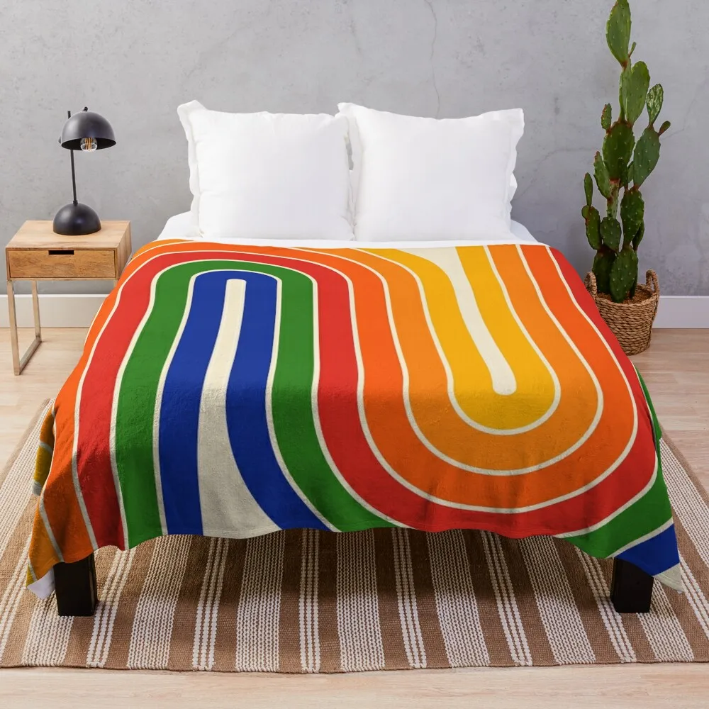 Retro Geometric Double Arch Design 525 Throw Blanket Blankets For Sofas Decorative Beds cosplay anime Blankets