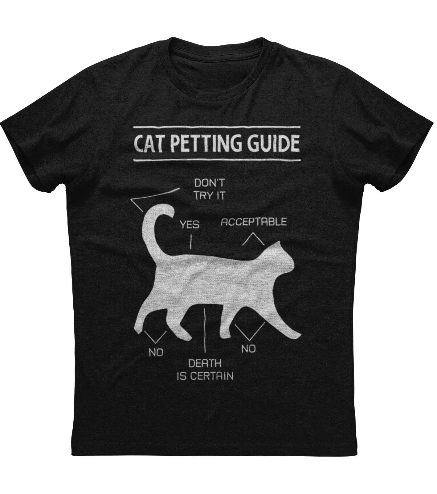

Funny Cat Petting Guide Graphics Cat Owner Gift T-Shirt 100% Cotton O-Neck Summer Short Sleeve Casual Mens T-shirt Size S-3XL