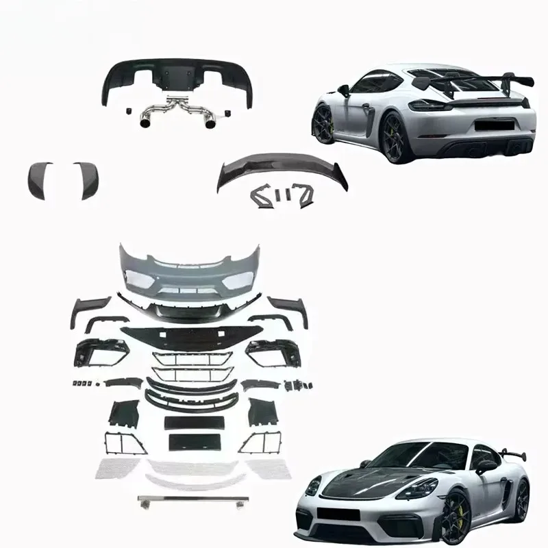 

Suitable for 718 Upgraded GT4RS Style Body Kit Rear Diffuser Car Bumper and Spoiler PP Material Body Kit