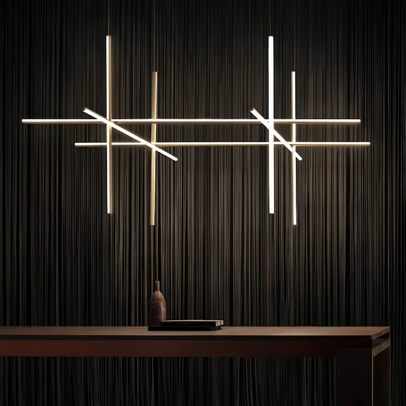 

Modern Lines Simple Led Pendant Lights for Living Dining Room Food Tables Kitchen Chandelier Home Decor Hanging Light Fixture