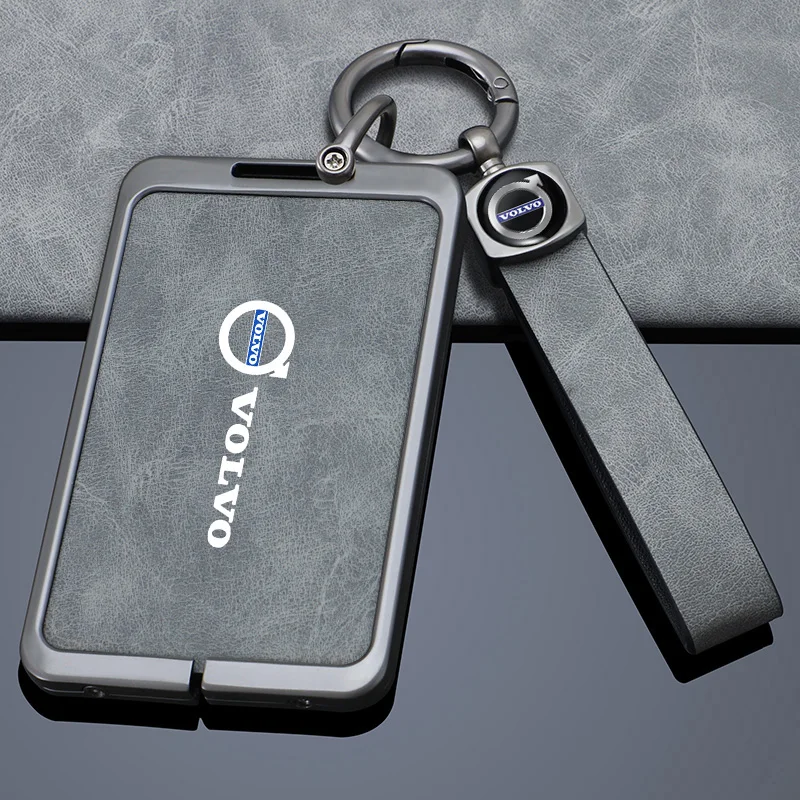 Leather Car Smart NFC Card Key Case Cover Shell Holder Keychain Bag For Volvo EM90 EX30 2024 Polestar Key Protection Accessories