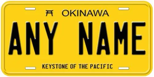 Japan Okinawa Any Name Personalized Novelty Car License Plate Aluminum