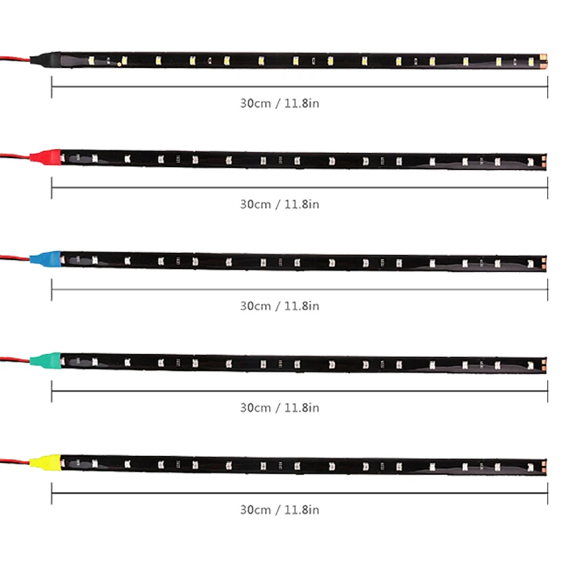 Car LED Strip Styling Decorative Ambient Light 30CM 15 SMD Lamp Waterproof LED Flexible Atmosphere Light White Red Yellow Bule