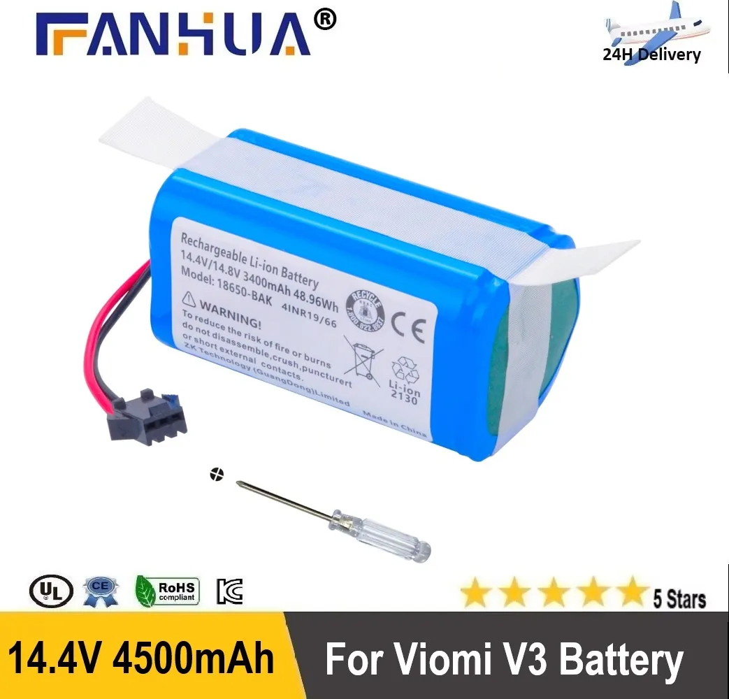 

New Replacement Battery for Proscenic 850T 850P Neatsvor X500 X520 X600 Ultenic D5/ D5S Pro Series Robot Vacuum Cleaner 14.4V