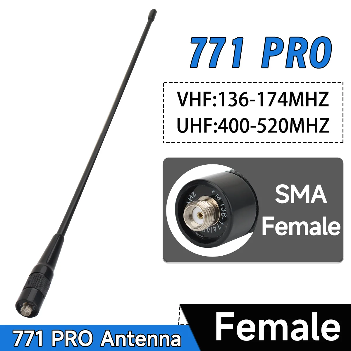 UV-771 PRO Antena Banda Dupla SMA-Fêmea UHF VHF Para BAJETON BJ-9000 BJ-8300 Iradio UV-98 PLUS Radtel RT-950 RT-950Pro Ham Radio