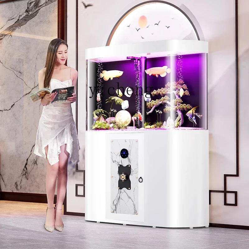 YFY light luxury  silent and versatile viewing fish tank room control one-click sewage