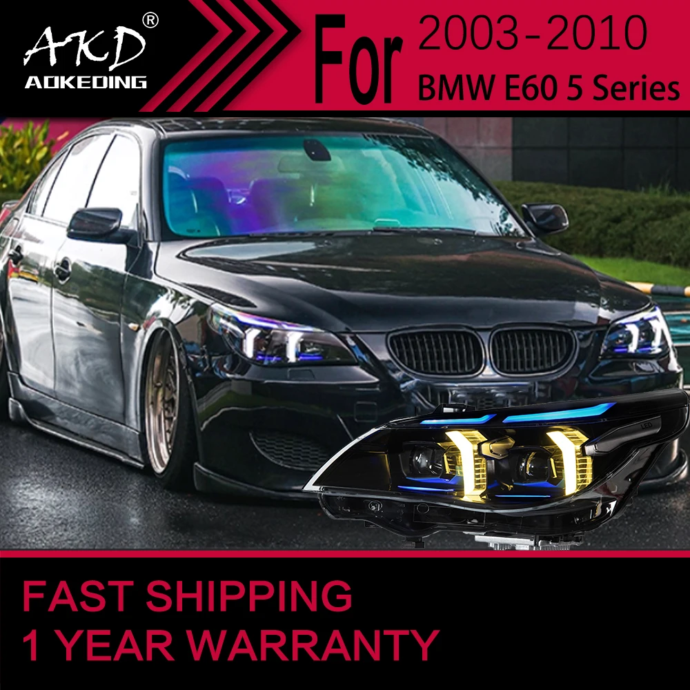 Car Lights for BMW E60 5 Series LED Headlight 2003-2010 520I 523I 530I Head Lamp Drl Projector Lens Automotive Accessories