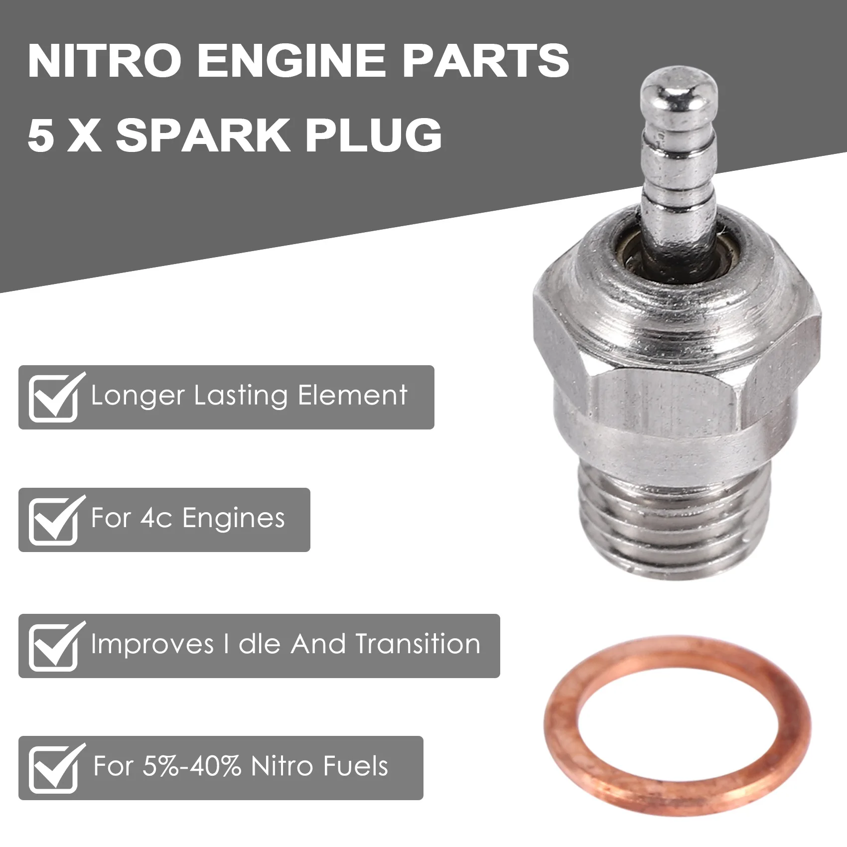 ABJG-5Pcs N3 توهج التوصيل نيترو شاحنة الساخن شرارة أجزاء المحرك الملحقات استبدال OS RC نموذج